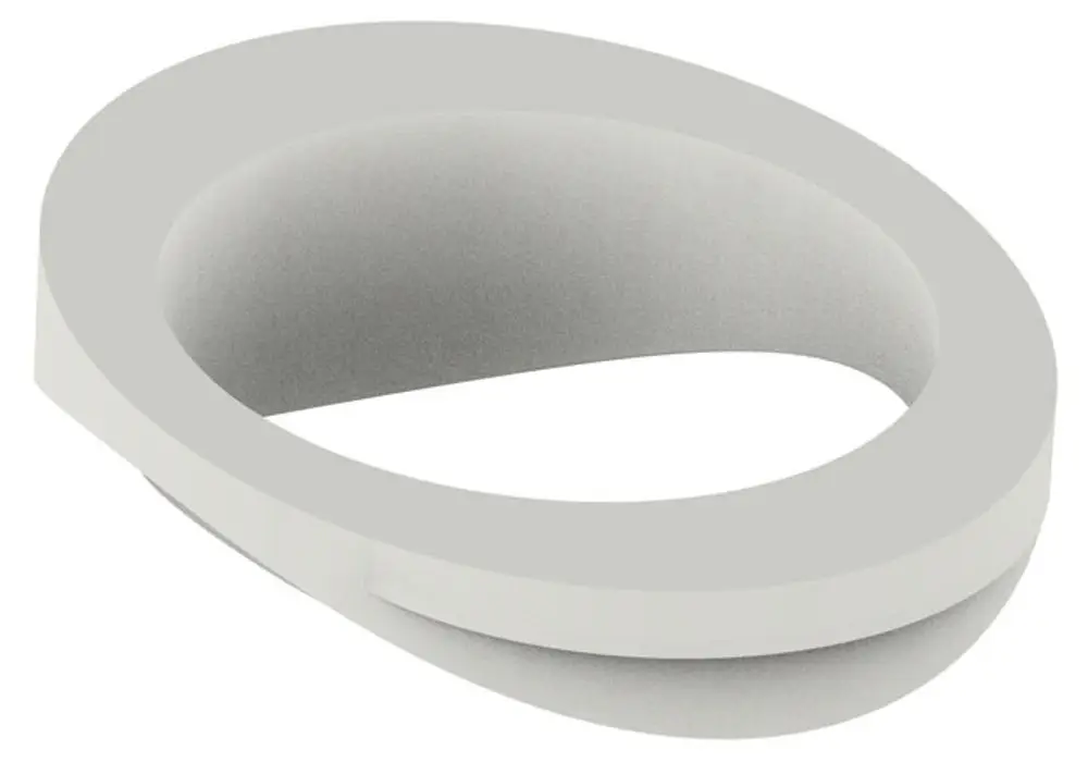 Ersatzabdeckung für einen Strahlregler von Keuco. Die Abdeckung hat eine ovale Form und eine schlichte, helle Oberfläche ohne zusätzliche Markierungen.
